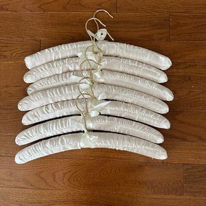 Satin Padded Hangers Cream Color with Gold Tone Metal Hook